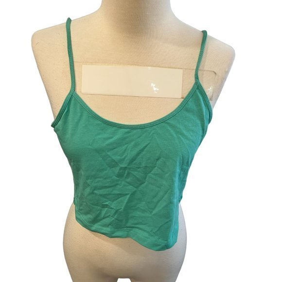NWOT BP. Crop Knit Camisole In Green‎ Marine (L) - Picture 2 of 10